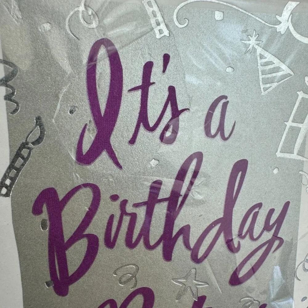 Vtg 2 Packs Its a Birthday Party Silver Metallic Invitations Greeting Cards READ